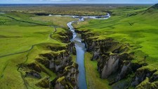 Landscape aerial view drone photo nature grass field Custom Gaming Mat Desk picture