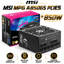 MSI MPG A850GS PCIE5, Fully Modular Gaming 850W Power Supply, 80+ Gold, Dual picture