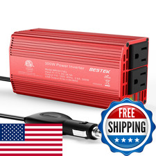 Bestek Power Inverter Dc 12V To Ac 110V - 300W Car Plug Adapter Outlet 4.8A picture