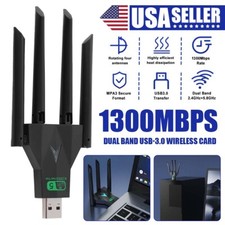 4-Antenna 1300Mbps Dual Band USB 3.0 Wifi  Wireless Network Card for PC picture