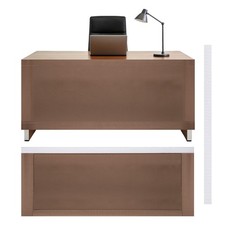 59x24 Inch Under Desk Privacy Panel, Desk Skirt Office Home, Brown picture