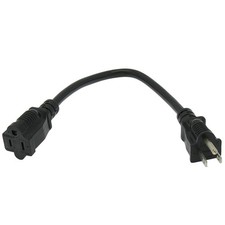 20 Pack of 1Ft Power Cord 5-15P to 5-15R Black / SJT 16/3 picture