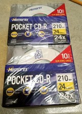 2 Pack Memorex 10 Pack  Pocket CD-R (210MB/24Min./Up To 24x Multi Speed) Sealed. picture
