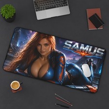 Samus Aran Mouse Pad, Large Gaming Desk Mat, PC Pad, Sci-Fi Decor picture