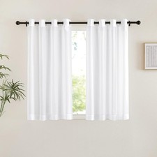  Bedroom Sheer Curtains 54 inch Length - Grommet 54