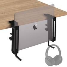 Adjustable Desk Side Laptop Mount Holder with Headphone Hook, No Drill Desk S... picture