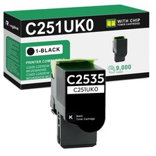 C251UK0 Black Toner Cartridge w/Chip For Lexmark C2535 MC2535 picture