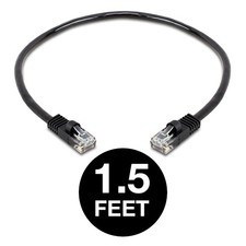2 PCS Black Cat5e Patch Cable Cat5 Ethernet Cord RJ45 Connectors LAN UTP Wire picture