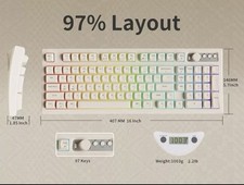 SEUNKWANG EWEADN V97 Cute Creamy Keyboard Bluetooth2.4GHz Gaming Keyboard Wirele picture