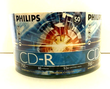 50 PHILIPS CD-R Logo Brand Discs 700MB 52x 80 mins  CR7D5NH50 picture
