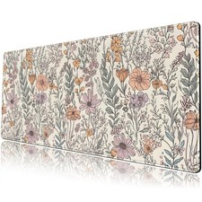 Floral Desk Mat Cute Wildflowers Large Mouse Pad Extended Plant Gaming Mousep... picture