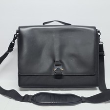 SF San Francisco Waterfield Designs Laptop Messenger Bag Black Leather And Nylon picture