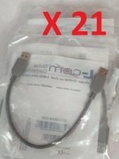 LOT 21Pcs L-COM Deluxe USB Cable Type A - A Cable, 0.3m ECUSBAA-03M A TO A CABLE picture