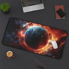 Galaxy Desk Mat Large Space Mouse Pad Cinematic Planet Desk Pad Gaming Setup picture