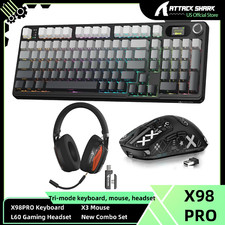 Attack Shark Triple-Mode Hot-swappable Gaming Keyboard, Mouse, and Headset Set picture