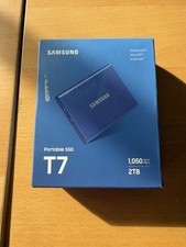 Samsung T7 2TB USB 3.2 Portable Solid State Drive - Blue (New open box) picture