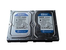 LOT OF 2 Western Digital 500GB Caviar Blue 3Gb/s SATA 3.5