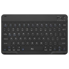 Rii Bluetooth Keyboard, Ultra-Slim Rechargeable Wireless Keyboard for BLACK picture