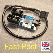 Motherboard USB 9P 9Pin Header Splitter 1 to 2 Extension Cable Port 25-30CM  picture