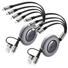 4 in 2 Multi Charging Cable 4A,Retractable USBA/C Universal Charger Cords... picture