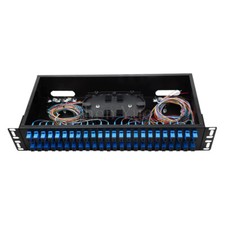 48 core Rack Mount Fiber Termination Box Patch Panel ODF SC UPC Pigtail Adapter picture