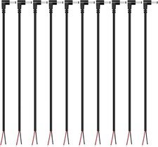 DC Power Pigtail Cable, 10-Pack 3.5mm x 1.35mm 90 Degree Right Angle DC Barre... picture