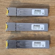 Lot of 3 Avago ABCU-5700RZ 1000BASE-T Gigabit RJ45 Copper SFP Transceiver Module picture