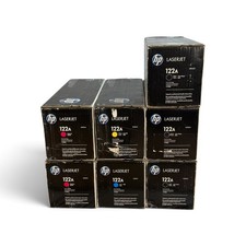 HP 122A Toner Lot - Black, Cyan, Yellow, Magenta (7 Cartridges) OEM New picture