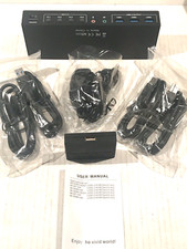 HDMI+DP USB 3.0 KVM Switch 4X2 Dual Monitors 4 Computers 4K@60Hz NOB picture