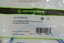 OR-MC5E03-06 ORTRONICS  Cord  Clarity 5E 3 Foot Blue  4P 24G ST PVC CM NEW picture
