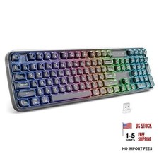 Computer Backlit Keyboard - Full-Size Bluetooth Wireless Black Crystal picture
