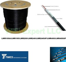 10 FT TIMES® LMR100 LMR195 LMR240 LMR400 LMR600 LOW LOSS FLEX COAX RF CABLE ONLY picture