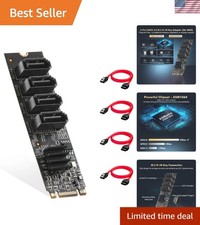 Complete M.2 to SATA Card with 4 Ports, Cables, and LED Indicator for Windows picture