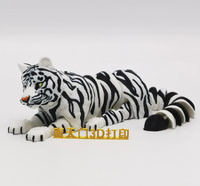 3D printed movable simulation white tiger toy for children, 30 cm in size picture