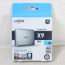 Crucial X9 Pro 4TB USB-C Portable External SSD Silver Waterproof - NEW OPEN BOX picture