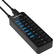 SABRENT 10-Port USB 3.0 Hub, Individual Power Switches and LEDs, 3 Smart Char... picture
