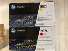 Lot of 2 - Genuine HP  (507A) CE402A YEL & CE403A MAG - Open Box Open Bag - New picture