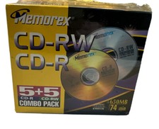 MEMOREX 5+5 Combo Pack CD-R + CD-RW 650 MB 74 MIN New Old Stock Compact Disk NEW picture