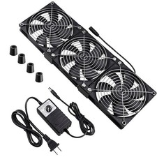 Dual Ball 3 X 120mm Computer Fan with AC Plug DC 12V Big Airflow Fans 110V - 559 picture