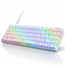RK ROYAL KLUDGE RK61 Wireless Mechanical Gaming White Keyboard RGB Red Switch picture