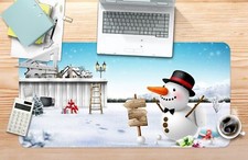 3D Merry Christmas Snowman House 7 Non-slip Office Desk Mouse Mat Game picture