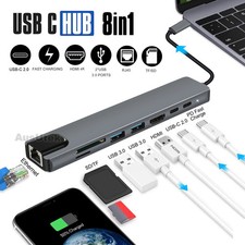 8-in-1 USB-C Hub HDMI RJ45 Ethernet USB 3.0 Micro SD TF OTG Adapter picture