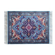 Mini Oriental Rug Mouse Pad with Fringe Turkish Carpet Style Non-Slip Desk Mat picture