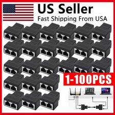 LOT RJ45 Splitter Adapter 1 to 2 Ways Dual Female Port CAT6/5/7 Ethernet Cable picture