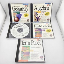 ​Pro One Educational Software Lot of 5 CD-ROM Vtg 1990s Math Vocabulary Grammar  picture