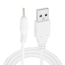 2Pcs 3.3ft USB A Type 2.5 x 0.7mm Straight Head Power Connector White picture