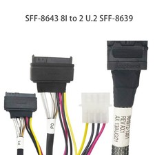 SFF-8643 8I to 2*SFF-8639 Cable in 80CM  LSI 9400/9440/9460 NVMe Dedicat cable picture