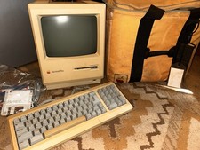 Vintage Apple Macintosh Plus 1MB w/ Keyboard, Disks, Cables & Carrying Case picture