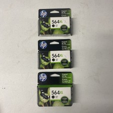 Lot of 3 HP 564XL Black Ink Cartridges CN684WN Genuine OEM Expired picture