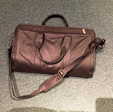 Kenneth Cole Black Leather Laptop Briefcase 15in Padded Partitions Solid picture